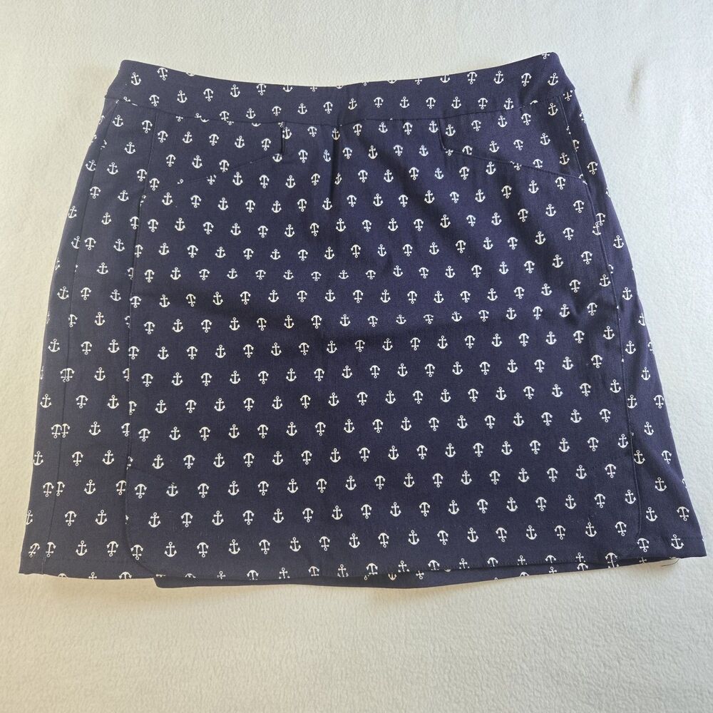 Kate Park Women's Nautical Navy Skort Size Med Cruise Anchor skirt short combo